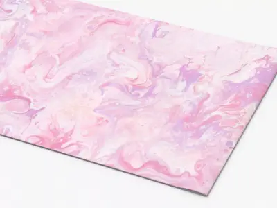 Fitness Mat with Pastel Swirl Design Pink 3D model