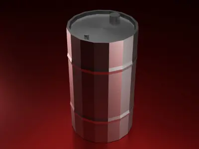 barrel cylinder Low-poly 3D model