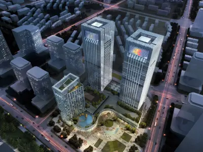 3Dmax fashion city commercial square building 302 3D model