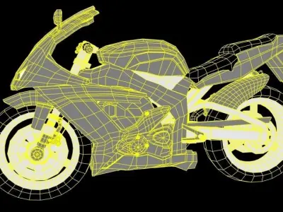 Yamoto motorcycle Low-poly 3D model