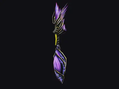 Magic Wand Rod Stick Fairy Staff Scepter Inventory Item Low-poly 3D model