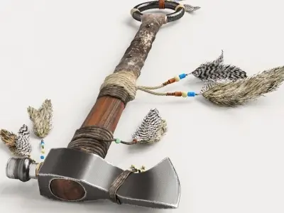 Tamohawk native american axe 3D model