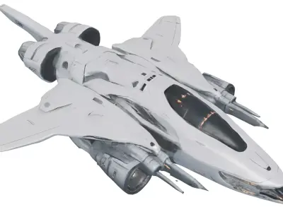 Quantum Raptor Spaceship Lowpoly GameReady Low-poly 3D model
