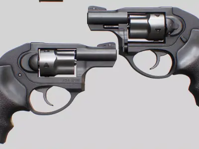 Revolver LCR Low-poly 3D model