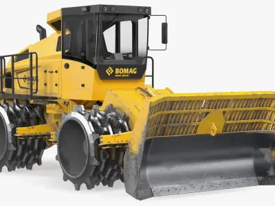 Bomag BC 473 RB5 Refuse Compactor Dusty Rigged 3D model