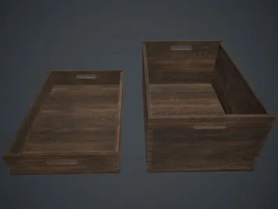 Wooden Crate 1 PBR Game Ready Low-poly 3D model