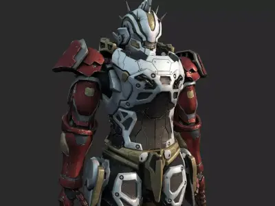 Future sci-fi combat armed mecha 3D model