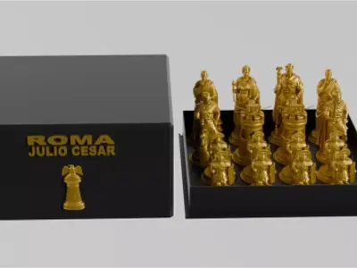 Roma Julio Cesar Historic Chess Set with Collection Box Free 3D print model
