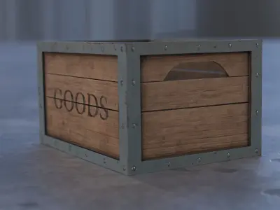 Crate- low-poly game ready modell Low-poly 3D model