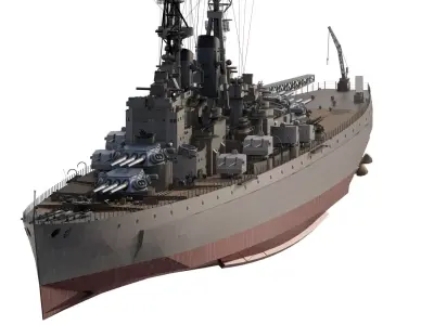 WW2 US NAVY CLEMSON CLASS HEAVY CRUISER 3D model
