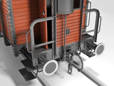 Unio 1937 Boxcar Wagon Free 3D model