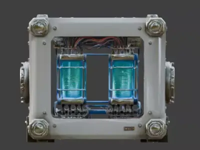 Realistic Sci-Fi Modular Power Core 3D Model Low-poly 3D model