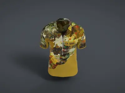 Military Outfit - T-shirt Low-poly 3D model 30