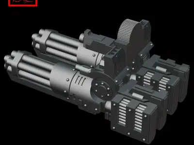 M134 Minigun dual 3D model