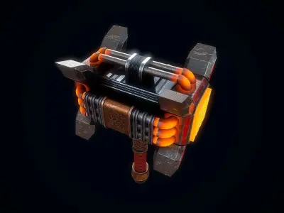 The ultimate BAN hammer Low-poly 3D model