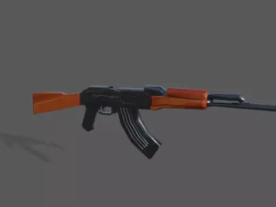 Low Poly AK47 Rifle Free low-poly 3D model