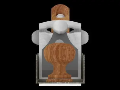 Planer wooden stick with dog Free 3D model