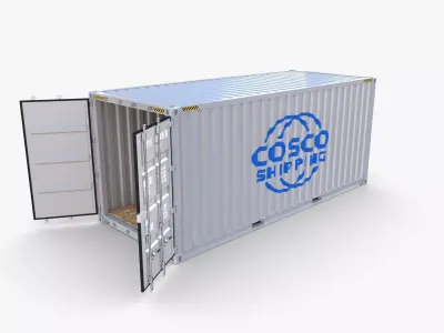 20ft Shipping Container Cosco Shipping v2 3D model