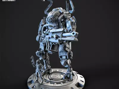 A Girl and Her Robot 75mm 3D print model