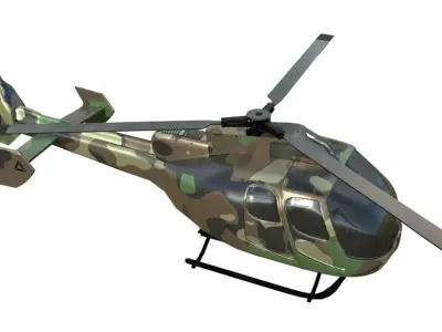 helicopter military 3D model PBR