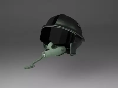 Flight helmet with oxygen 3D model