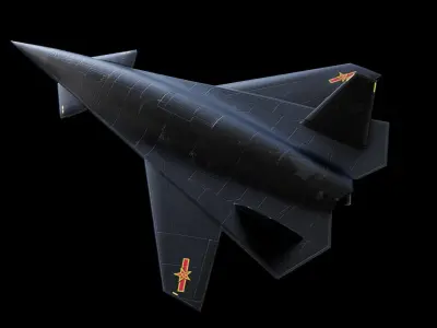 Dark-Sword Chinas Concept Drone Fighter Low-poly 3D model