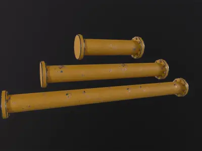 Rusty Pipes 3D Model Low-poly 3D model