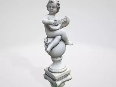 monument13 statue of cupid with guitar 3D model