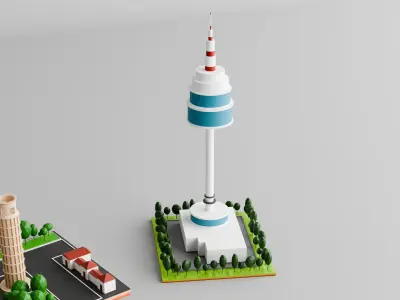 Iconic Landmarks 3D Model Pack Free low-poly 3D model