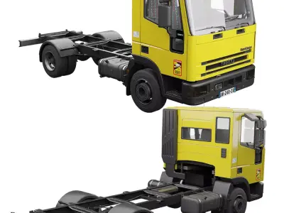 Iveco Eurocargo 100E18 2001 Chassis Low-poly 3D model