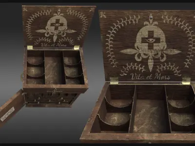 Plague Doctor Medicine Chest Low-poly 3D model