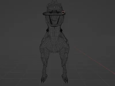 Dinosaur Game ready model orange t - rex Low-poly 3D model