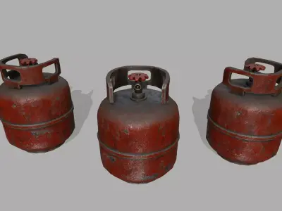 Propane Tank Low-poly 3D model 9