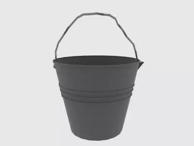  bucket steel Low-poly 3D model