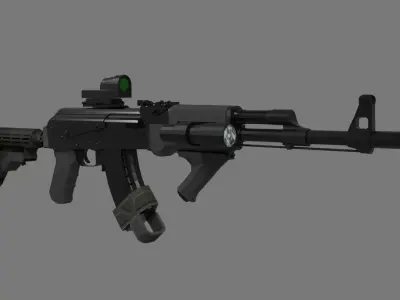Tactical AK47 Low-poly 3D model