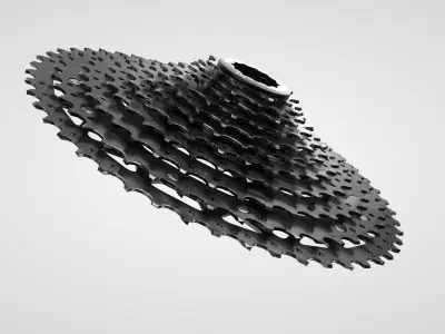 MTB Cassette black Low-poly 3D model