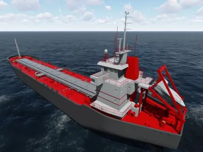 tanker 1 cargo ship Low-poly 3D model