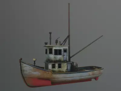 rusty tugboard 3D model