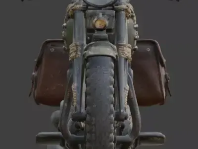 Military Frontier Combat Motorcycle 3D Model Low-poly 3D model