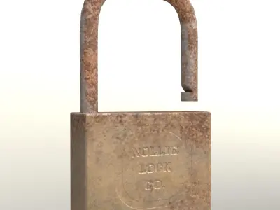 Padlock Clean and Rusty - Unity - HDRP - UE4 Low-poly 3D model
