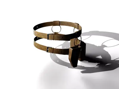 Harness Backpack with Gun Holster Low-poly 3D model