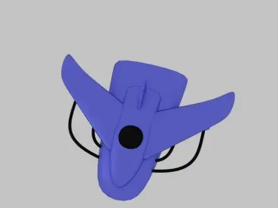 Spaceship D 7 toy airplane Low-poly 3D model