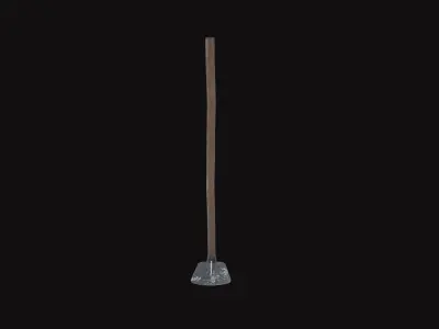 Medieval Hoe Low-poly 3D model