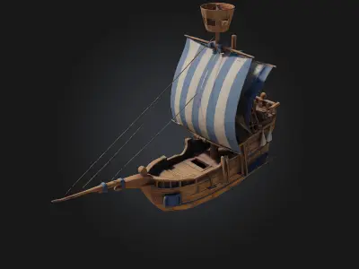 Sailing Adventure  Stylized Seafaring Diorama Package 3D model