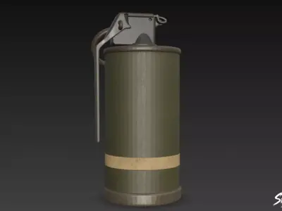 Gas Grenade Low-poly 3D model