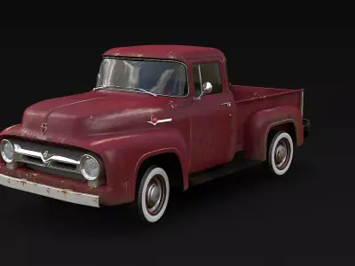F-100 Rusted 3D model