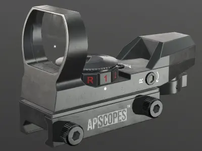 Red Dot Sight  Low-poly 3D model