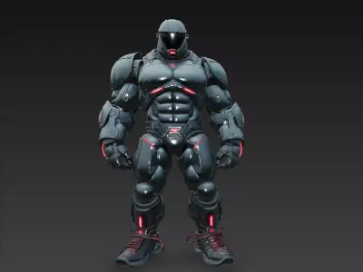 Cyber Muscle Armor 3D model