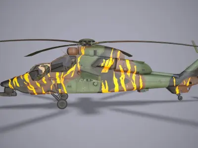 EC-665 Tiger HAD France 2 Complex Animation Low-poly 3D model