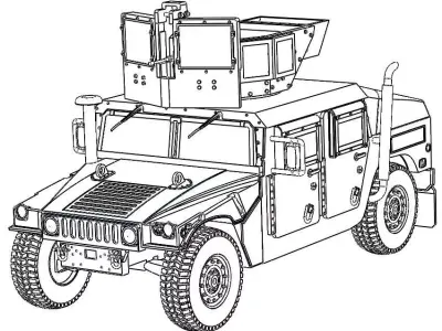 AM General M998 HMMWV 3D print model